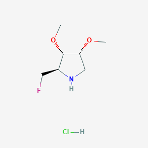 molecular formula C7H15ClFNO2 B13499959 rac-(2R,3S,4R)-2-(fluoromethyl)-3,4-dimethoxypyrrolidine hydrochloride 