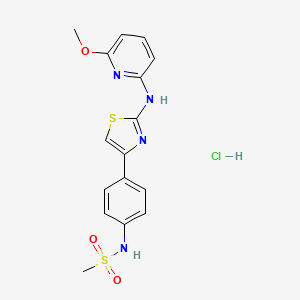 molecular formula C16H17ClN4O3S2 B13499963 N-(4-{2-[(6-methoxypyridin-2-yl)amino]-1,3-thiazol-4-yl}phenyl)methanesulfonamide hydrochloride 