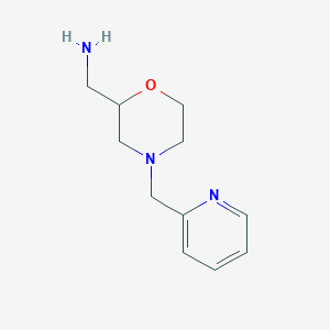 molecular formula C11H20Cl3N3O B135000 1-{4-[(Pyridin-2-yl)methyl]morpholin-2-yl}methanamine CAS No. 141815-42-1