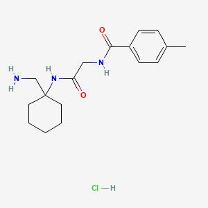 molecular formula C17H26ClN3O2 B13500037 N-[1-(aminomethyl)cyclohexyl]-2-[(4-methylphenyl)formamido]acetamide hydrochloride 