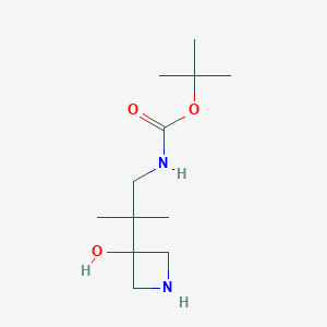 molecular formula C12H24N2O3 B13500061 tert-butyl N-[2-(3-hydroxyazetidin-3-yl)-2-methylpropyl]carbamate 