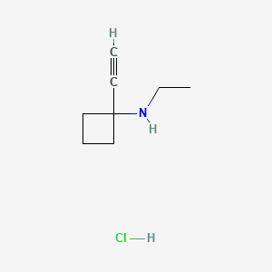 molecular formula C8H14ClN B13500146 N-ethyl-1-ethynylcyclobutan-1-amine hydrochloride 