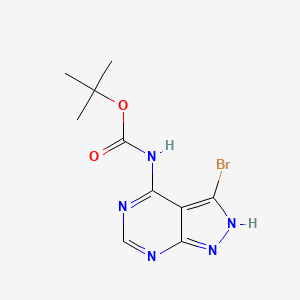 molecular formula C10H12BrN5O2 B13500166 tert-butylN-{3-bromo-1H-pyrazolo[3,4-d]pyrimidin-4-yl}carbamate CAS No. 2680828-92-4