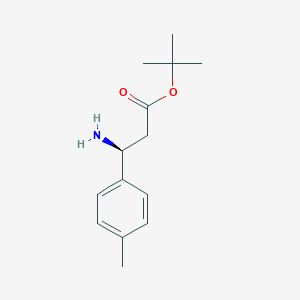 molecular formula C14H21NO2 B13500279 tert-butyl (3S)-3-amino-3-(4-methylphenyl)propanoate 