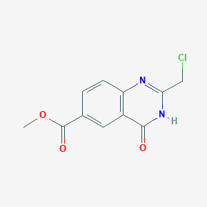 molecular formula C11H9ClN2O3 B13500375 Methyl 2-(chloromethyl)-4-oxo-3,4-dihydroquinazoline-6-carboxylate 