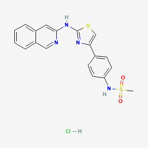 molecular formula C19H17ClN4O2S2 B13500519 N-(4-{2-[(isoquinolin-3-yl)amino]-1,3-thiazol-4-yl}phenyl)methanesulfonamide hydrochloride 