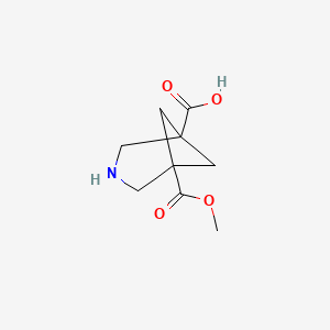 molecular formula C9H13NO4 B13500608 5-(Methoxycarbonyl)-3-azabicyclo[3.1.1]heptane-1-carboxylic acid 