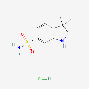 molecular formula C10H15ClN2O2S B13500622 3,3-dimethyl-2,3-dihydro-1H-indole-6-sulfonamide hydrochloride 