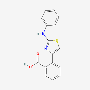 molecular formula C16H12N2O2S B1350066 2-(2-Anilino-1,3-thiazol-4-yl)benzene-carboxylic acid CAS No. 303150-09-6