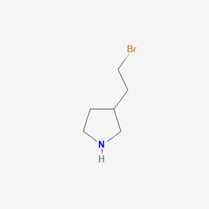 molecular formula C6H12BrN B13500675 3-(2-Bromoethyl)pyrrolidine 