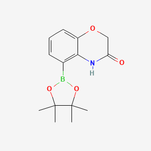 molecular formula C14H18BNO4 B13500732 5-(4,4,5,5-tetramethyl-1,3,2-dioxaborolan-2-yl)-3,4-dihydro-2H-1,4-benzoxazin-3-one 