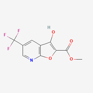 molecular formula C10H6F3NO4 B13500777 Methyl 3-hydroxy-5-(trifluoromethyl)furo[2,3-b]pyridine-2-carboxylate 