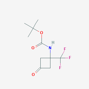 molecular formula C10H14F3NO3 B13500805 tert-butyl N-[3-oxo-1-(trifluoromethyl)cyclobutyl]carbamate 