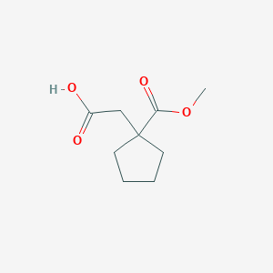 molecular formula C9H14O4 B13500816 2-[1-(Methoxycarbonyl)cyclopentyl]acetic acid 