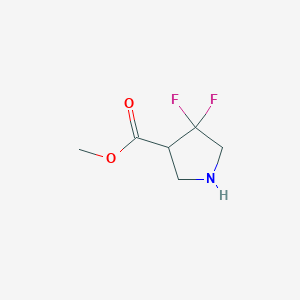molecular formula C6H9F2NO2 B13500829 Methyl 4,4-difluoropyrrolidine-3-carboxylate 