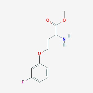 molecular formula C11H14FNO3 B13500855 Methyl o-(3-fluorophenyl)homoserinate 