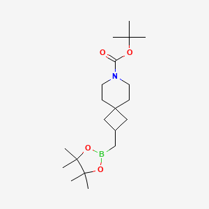 molecular formula C20H36BNO4 B13500901 Tert-butyl 2-[(4,4,5,5-tetramethyl-1,3,2-dioxaborolan-2-yl)methyl]-7-azaspiro[3.5]nonane-7-carboxylate 