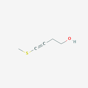 molecular formula C5H8OS B13500910 1-(Methylthio)but-1-yn-4-ol 