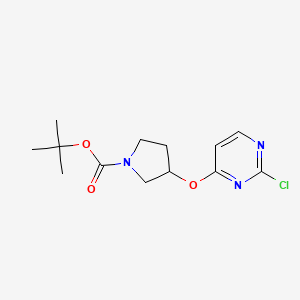 molecular formula C13H18ClN3O3 B13500917 tert-Butyl 3-((2-chloropyrimidin-4-yl)oxy)pyrrolidine-1-carboxylate 