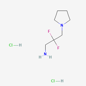 molecular formula C7H16Cl2F2N2 B13500926 2,2-Difluoro-3-(pyrrolidin-1-yl)propan-1-amine dihydrochloride 
