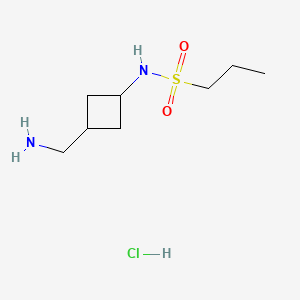 molecular formula C8H19ClN2O2S B13500943 N-[3-(aminomethyl)cyclobutyl]propane-1-sulfonamide hydrochloride 