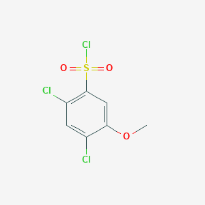 molecular formula C7H5Cl3O3S B13500984 2,4-Dichloro-5-methoxybenzene-1-sulfonyl chloride 