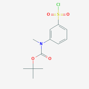 molecular formula C12H16ClNO4S B13501102 N-tert-Butoxycarbonyl-3-chlorosulfonyl-N-methylaniline 