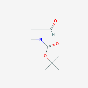 molecular formula C10H17NO3 B13501184 Tert-butyl2-formyl-2-methylazetidine-1-carboxylate 