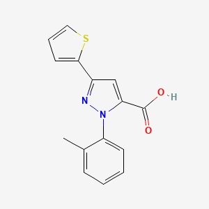 molecular formula C15H12N2O2S B1350120 2-(2-Methylphenyl)-5-thiophen-2-ylpyrazole-3-carboxylic acid CAS No. 618382-85-7