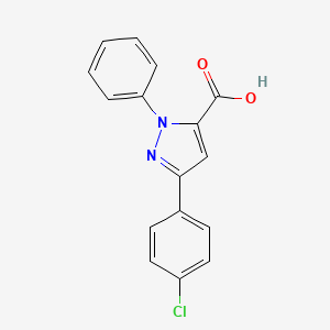 molecular formula C16H11ClN2O2 B1350122 3-(4-chlorophenyl)-1-phenyl-1H-pyrazole-5-carboxylic acid CAS No. 618102-33-3
