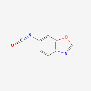 molecular formula C8H4N2O2 B13501290 6-Isocyanato-1,3-benzoxazole 