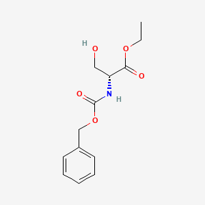 molecular formula C13H17NO5 B13501415 Ethyl (2R)-2-{[(benzyloxy)carbonyl]amino}-3-hydroxypropanoate 