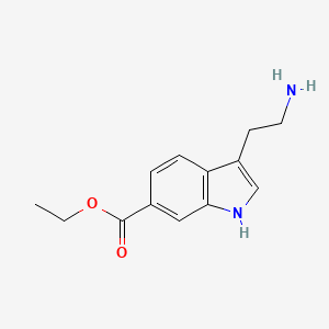 molecular formula C13H16N2O2 B13501430 ethyl 3-(2-aminoethyl)-1H-indole-6-carboxylate 