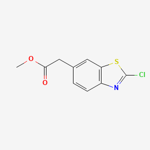molecular formula C10H8ClNO2S B13501497 Methyl 2-(2-chloro-1,3-benzothiazol-6-yl)acetate 