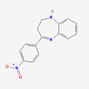 molecular formula C15H13N3O2 B1350155 4-(4-nitrophenyl)-2,3-dihydro-1H-1,5-benzodiazepine CAS No. 283610-70-8