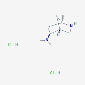 molecular formula C8H18Cl2N2 B13501587 rac-(1R,4R,5R)-N,N-dimethyl-2-azabicyclo[2.2.1]heptan-5-amine dihydrochloride 