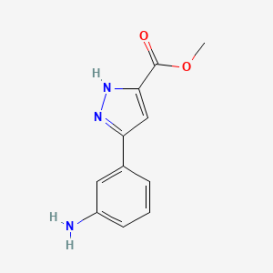 molecular formula C11H11N3O2 B1350161 5-(3-Amino-phenyl)-1H-pyrazole-3-carboxylic acid methyl ester CAS No. 1029104-49-1