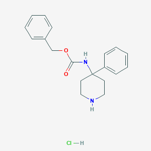 molecular formula C19H23ClN2O2 B13501883 benzyl N-(4-phenylpiperidin-4-yl)carbamate hydrochloride 