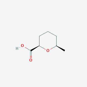 molecular formula C7H12O3 B13501928 rac-(2R,6R)-6-methyloxane-2-carboxylic acid 