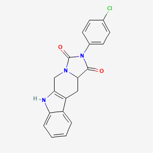 molecular formula C19H14ClN3O2 B1350203 2-(4-chlorophenyl)-5,6,11,11a-tetrahydro-1H-imidazo[1',5':1,6]pyrido[3,4-b]indole-1,3(2H)-dione 