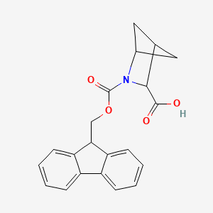 molecular formula C21H19NO4 B13502031 2-(9H-fluoren-9-ylmethoxycarbonyl)-2-azabicyclo[2.1.1]hexane-3-carboxylic acid 