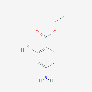 molecular formula C9H11NO2S B13502095 Ethyl 4-amino-2-sulfanylbenzoate 