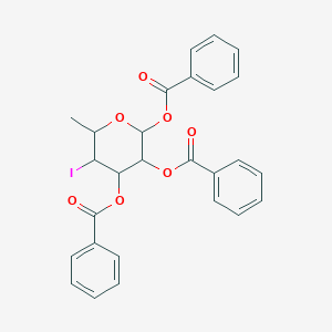 molecular formula C27H23IO7 B1350224 (2,3-Dibenzoyloxy-5-iodo-6-methyloxan-4-yl) benzoate CAS No. 132867-78-8