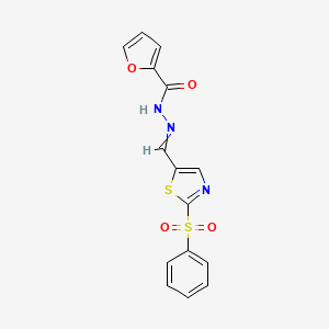 molecular formula C15H11N3O4S2 B1350231 N'-{(E)-[2-(phenylsulfonyl)-1,3-thiazol-5-yl]methylidene}-2-furohydrazide 