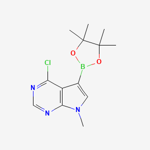 molecular formula C13H17BClN3O2 B13502337 4-chloro-7-methyl-5-(4,4,5,5-tetramethyl-1,3,2-dioxaborolan-2-yl)-7H-pyrrolo[2,3-d]pyrimidine 