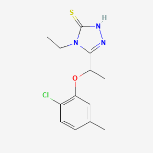 molecular formula C13H16ClN3OS B1350236 5-[1-(2-chloro-5-methylphenoxy)ethyl]-4-ethyl-4H-1,2,4-triazole-3-thiol CAS No. 588692-06-2