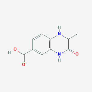 molecular formula C10H10N2O3 B13502360 2-Methyl-3-oxo-1,2,3,4-tetrahydroquinoxaline-6-carboxylic acid 