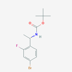 molecular formula C13H17BrFNO2 B13502422 Tert-butyl (S)-(1-(4-bromo-2-fluorophenyl)ethyl)carbamate 