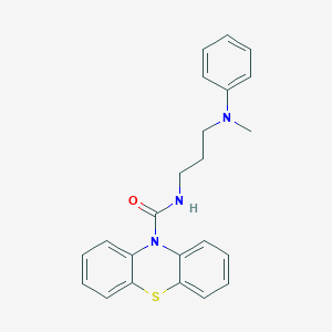 molecular formula C23H23N3OS B13502426 N-{3-[methyl(phenyl)amino]propyl}-10H-phenothiazine-10-carboxamide 
