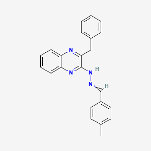molecular formula C23H20N4 B1350252 4-methylbenzenecarbaldehyde N-(3-benzyl-2-quinoxalinyl)hydrazone 